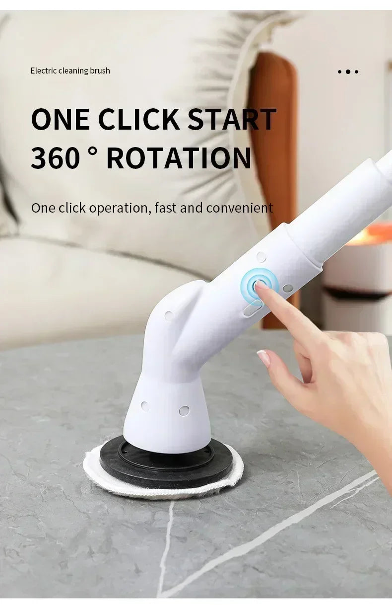 2000 MA 6in-1 Electric Cleaning Brush Cordless Electric Rotary Cleaning Brush Shower Cleaning Brush Kitchen Bathroom