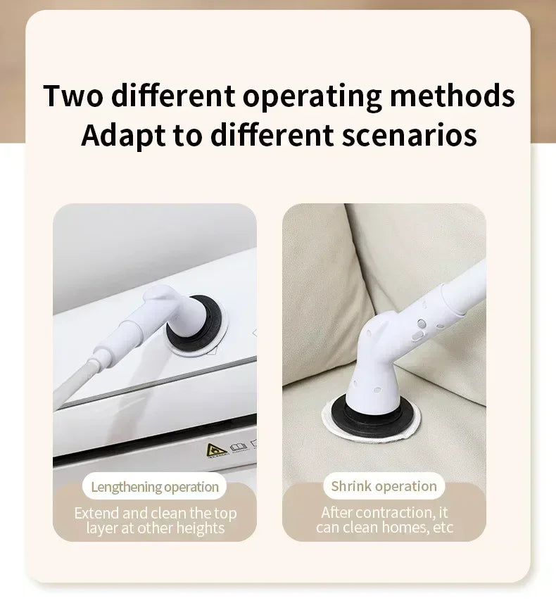 2000 MA 6in-1 Electric Cleaning Brush Cordless Electric Rotary Cleaning Brush Shower Cleaning Brush Kitchen Bathroom