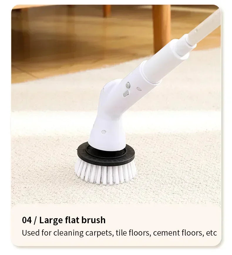 2000 MA 6in-1 Electric Cleaning Brush Cordless Electric Rotary Cleaning Brush Shower Cleaning Brush Kitchen Bathroom