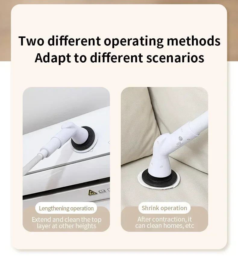 2000 MA 6in-1 Electric Cleaning Brush Cordless Electric Rotary Cleaning Brush Shower Cleaning Brush Kitchen Bathroom