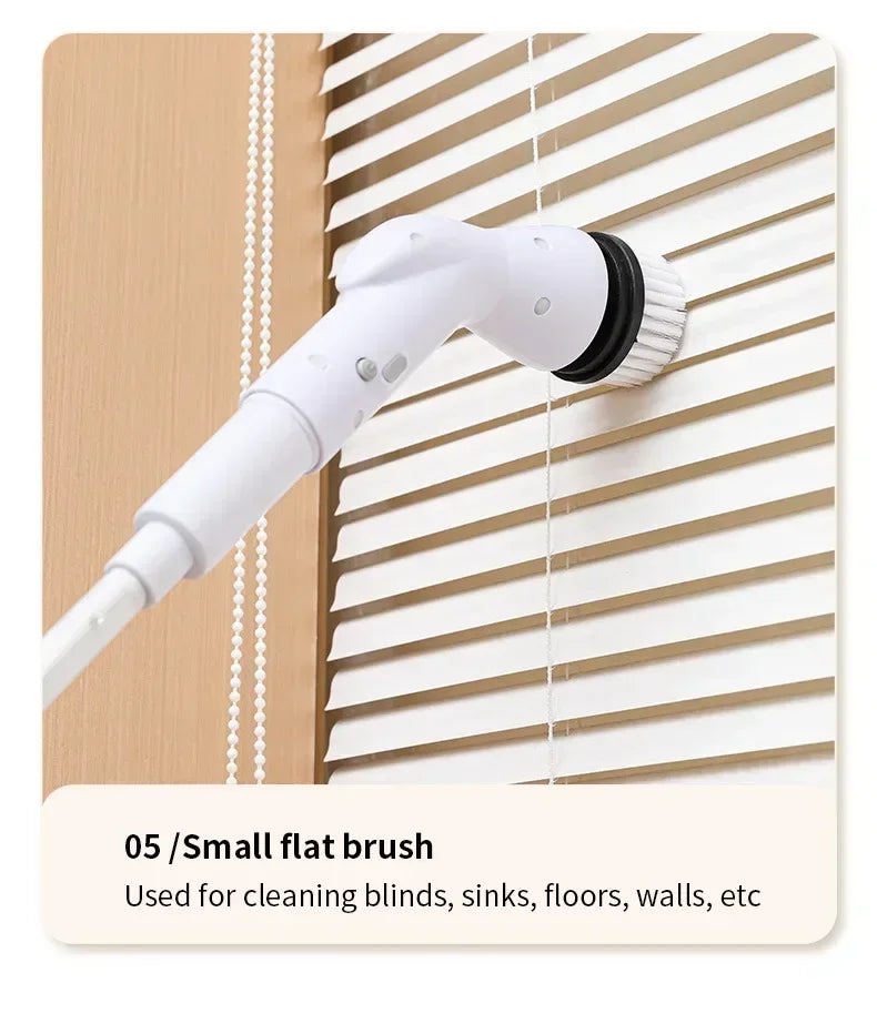 2000 MA 6in-1 Electric Cleaning Brush Cordless Electric Rotary Cleaning Brush Shower Cleaning Brush Kitchen Bathroom