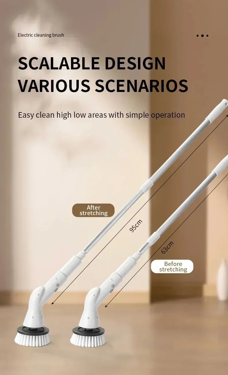 2000 MA 6in-1 Electric Cleaning Brush Cordless Electric Rotary Cleaning Brush Shower Cleaning Brush Kitchen Bathroom