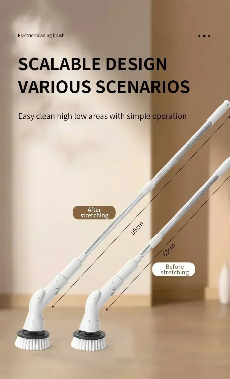 2000 MA 6in-1 Electric Cleaning Brush Cordless Electric Rotary Cleaning Brush Shower Cleaning Brush Kitchen Bathroom