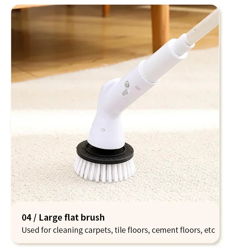 2000 MA 6in-1 Electric Cleaning Brush Cordless Electric Rotary Cleaning Brush Shower Cleaning Brush Kitchen Bathroom
